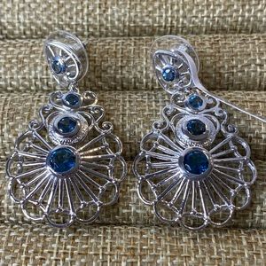 London Blue Topaz Earrings in Platinum/925 Silver